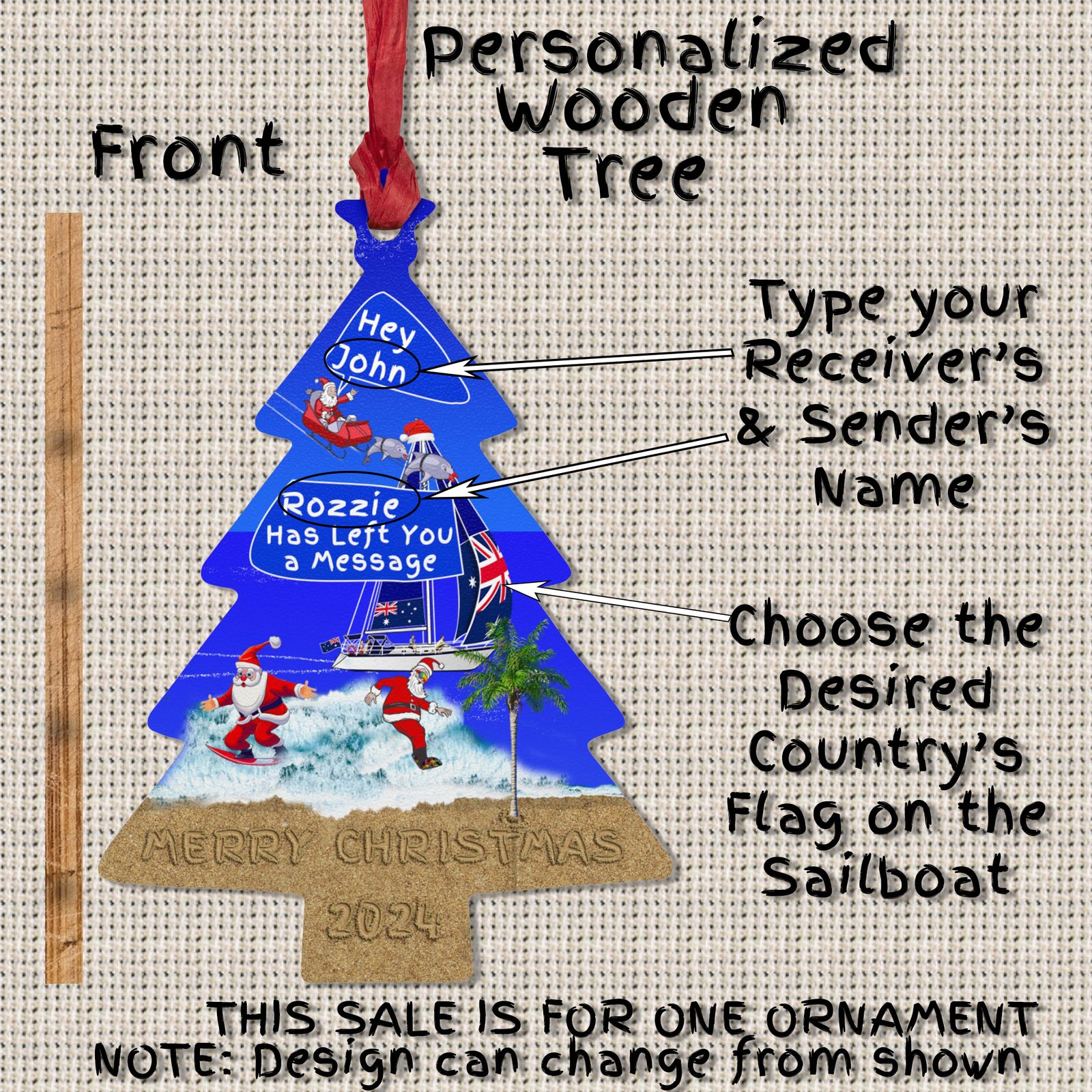 Personalized Wooden Tree Ornaments