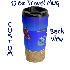 Personalized Stainless Steel 15oz Travel Mug | Flip-top, Screw-on Lid