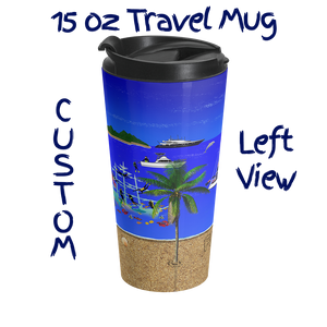 Personalized Stainless Steel 15oz Travel Mug | Flip-top, Screw-on Lid