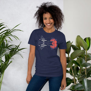 Sportfish Custom T Shirt with Original Sportfish Yacht Design on a Navy-Blue t-shirt